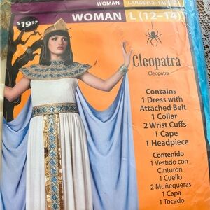 New Cleopatra Costume with Blue and Gold Accents in woman’s large size